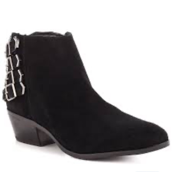 Sam Edelman Penrose Black Suede Ankle Boots - Picture 2 of 11